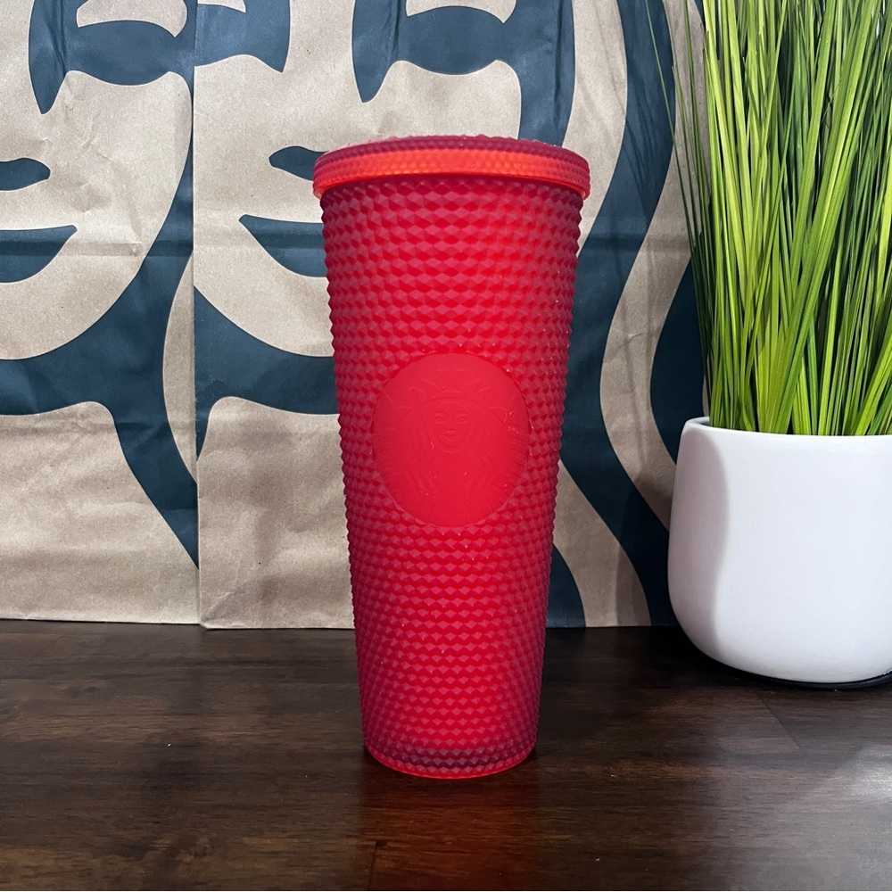 🎁Starbucks 2020 Holiday Matte Red Studded Tumbler Venti 24oz - NO STRAW